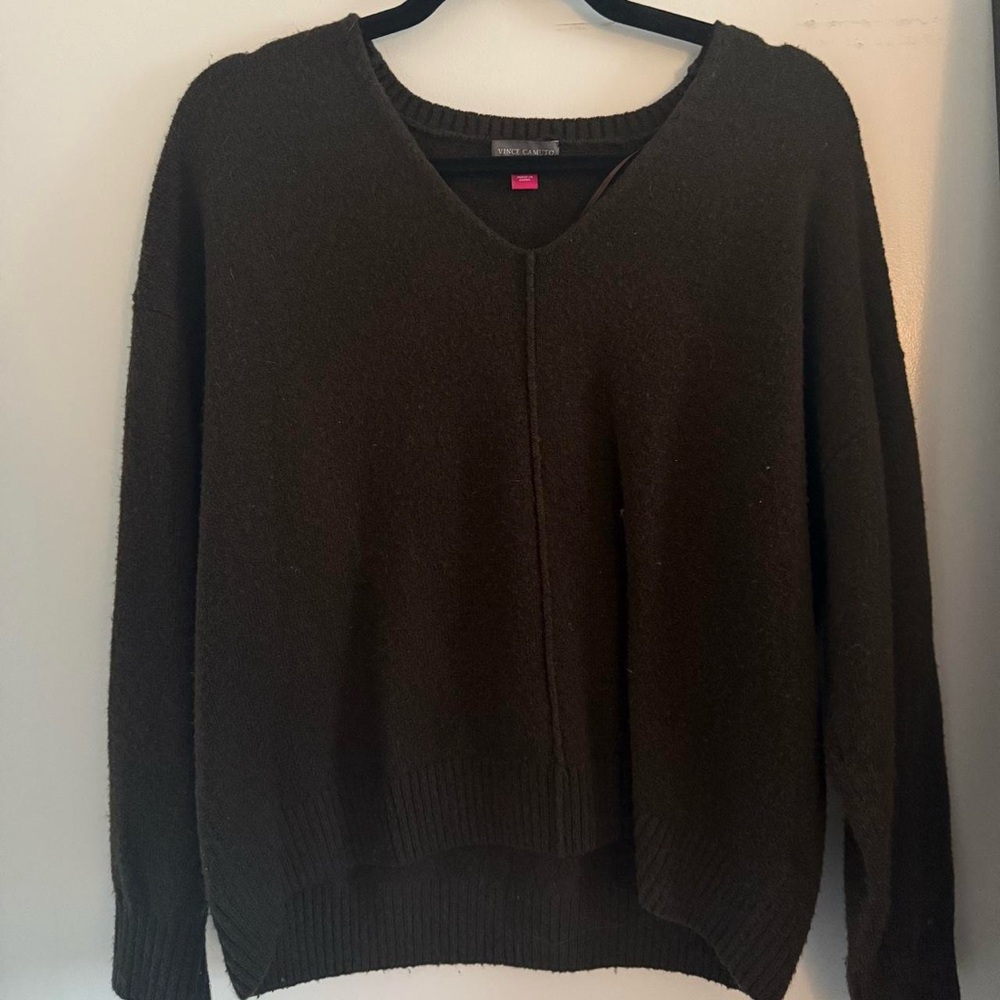 Women's V-Neck Sweater - Dark Brown